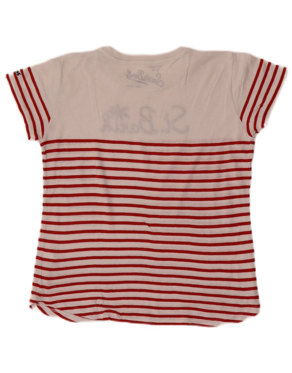 Γυναικείο γραφικό μπλουζάκι Saint Barth Top UK 10 Small White ριγέ βαμβακερό