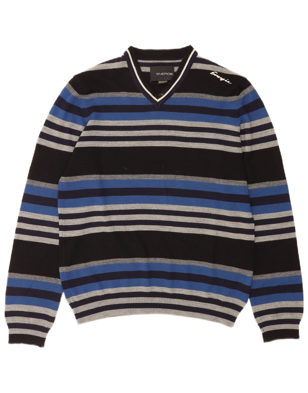 Ανδρικό πουλόβερ Energie V-Neck Jumper Μεσαίο πολύχρωμο ριγέ