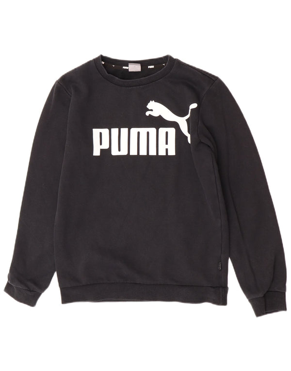 Puma Boys Graphic Φούτερ Jumper 13-14 ετών Μαύρο Βαμβακερό