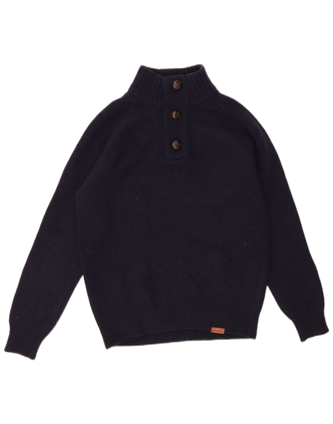 BARBOUR Ανδρικό πουλόβερ με κουμπιά λαιμόκοψης Small Navy Blue