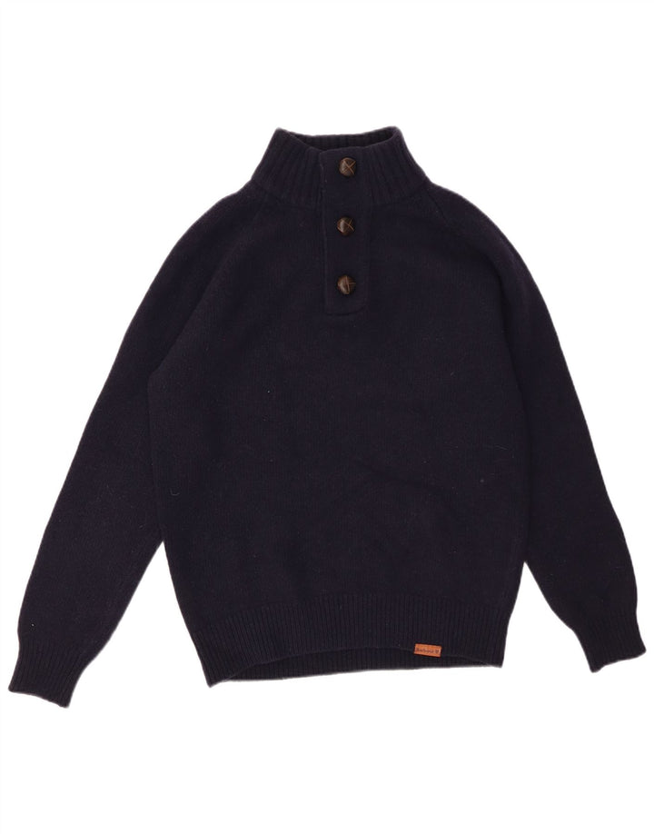 BARBOUR Ανδρικό πουλόβερ με κουμπιά λαιμόκοψης Small Navy Blue