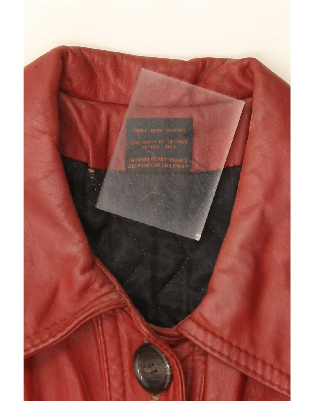Όπερα Γυναικείο Δερμάτινο Παλτό UK 10 Small Burgundy Classic