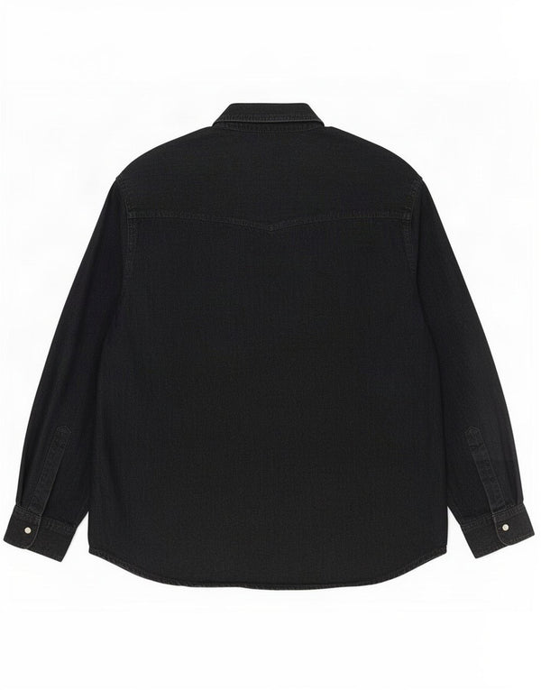Vintage Mens Shirt Large Black Cotton