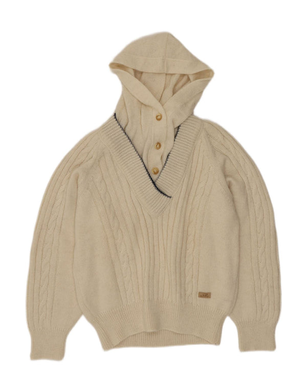 Silvy Γυναικείο πουλόβερ με κουκούλα και λαιμό IT 46 Large Λευκό