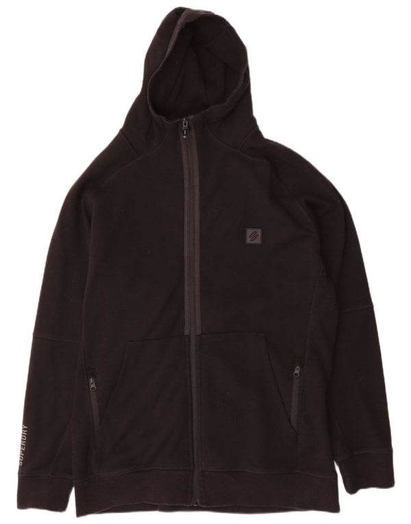 Ανδρικό πουλόβερ με κουκούλα με φερμουάρ Superdry 2XL μαύρο βαμβακερό