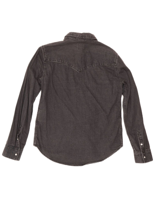 Γυναικείο τζιν πουκάμισο Levi's UK 10 Small μαύρο βαμβακερό