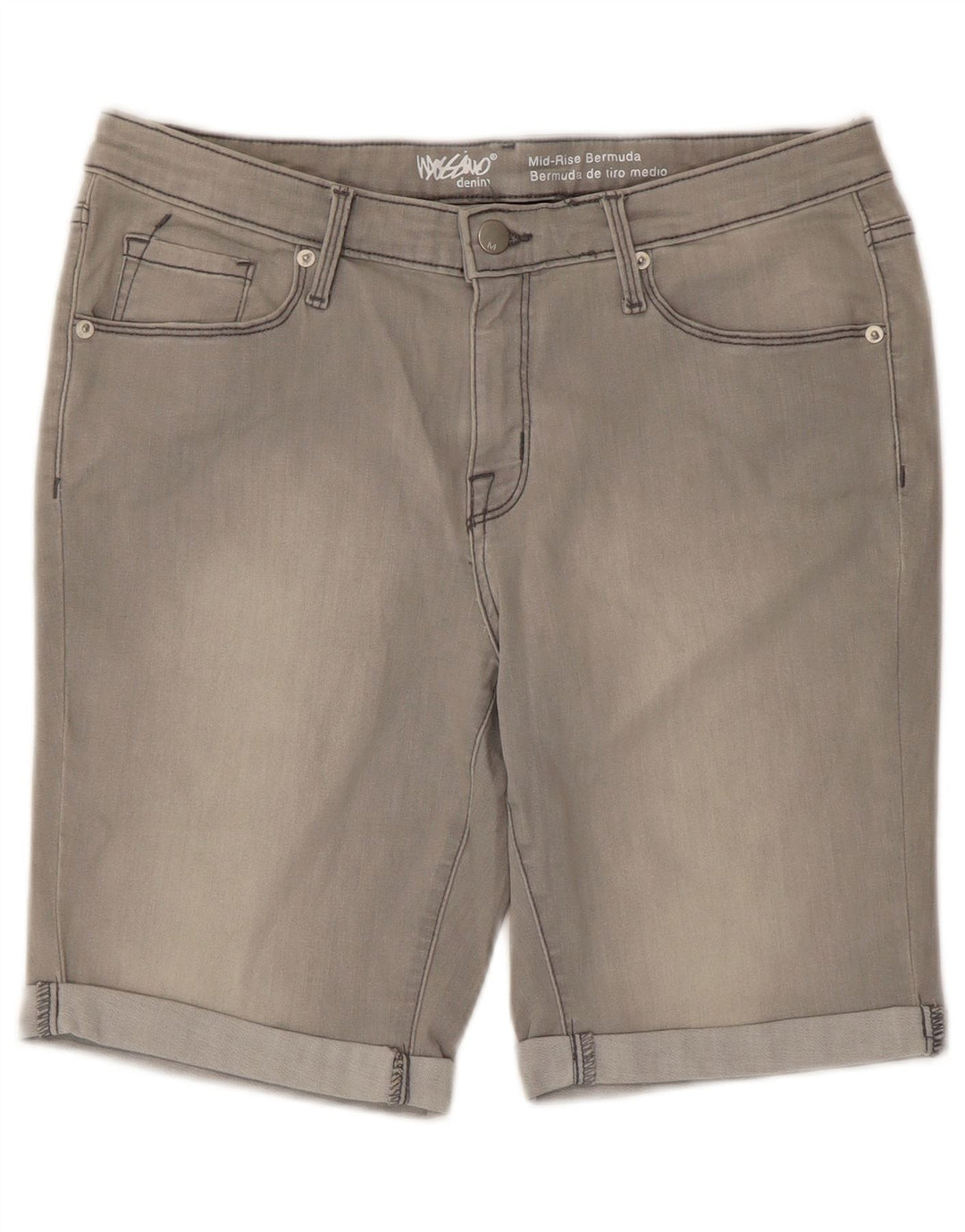 Mossimo Γυναικείο Power Stretch ψηλόμεσο τζιν σορτς US 12 Large W31 Γκρι