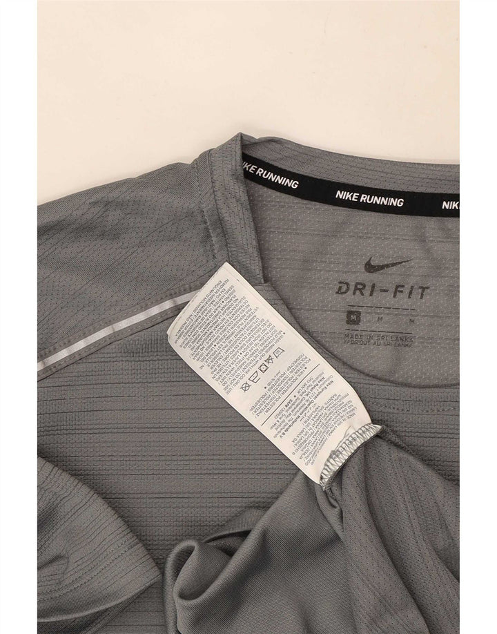 Ανδρικό T-Shirt Nike Dri Fit Τοπ μεσαίου γκρι ριγέ πολυεστέρα