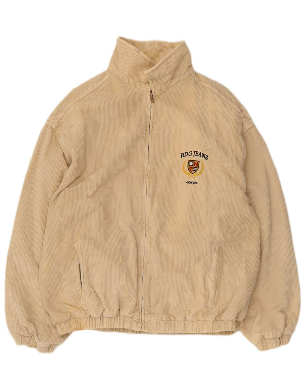 Urban Outfitters Ανδρικό γραφικό κοτλέ Bomber Jacket UK 36 Small Beige