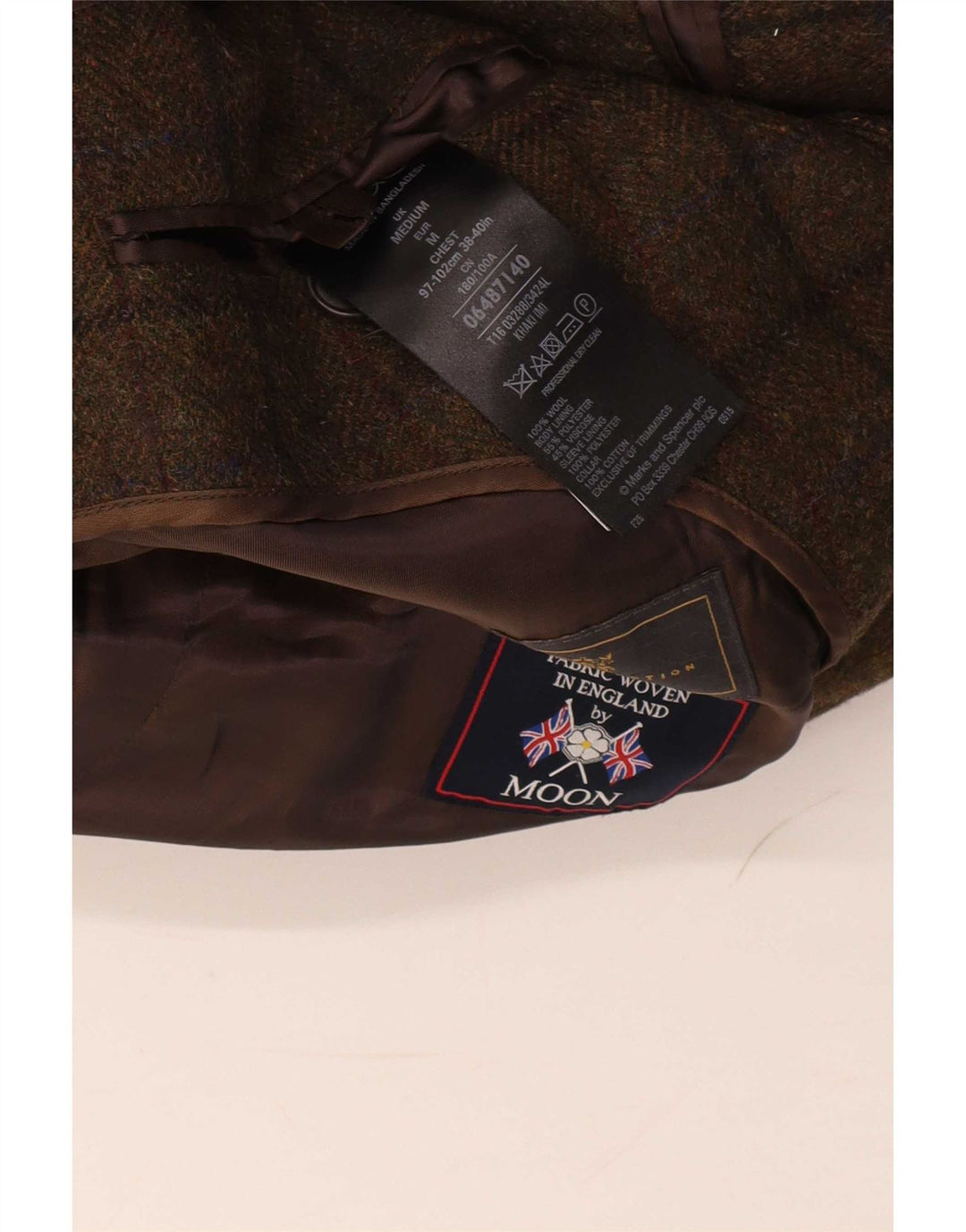 Ανδρικό πανωφόρι Marks & Spencer UK 38 Medium Khaki Check Wool