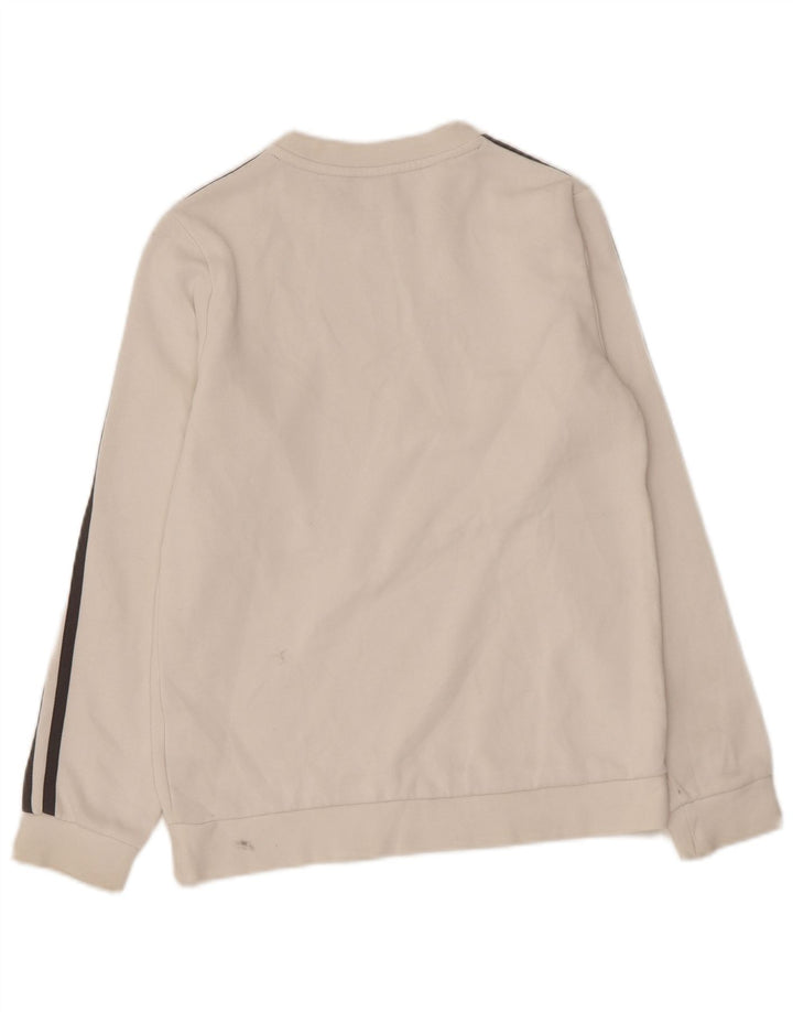 Φούτερ Adidas Boys Jumper 11-12 ετών Λευκό βαμβακερό
