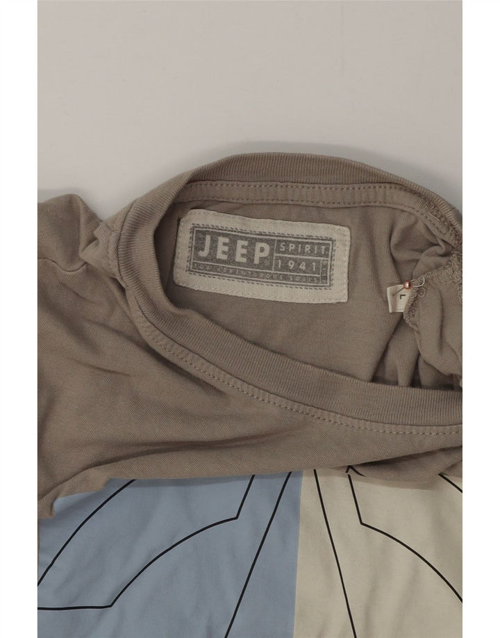 Γυναικείο γραφικό T-Shirt JEEP Top UK 16 Large Grey Cotton