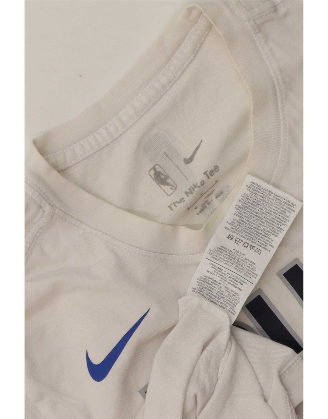 Μπλουζάκι γραφικό Nike, ανδρικό Dallas Mavericks, μεσαίο λευκό βαμβακερό