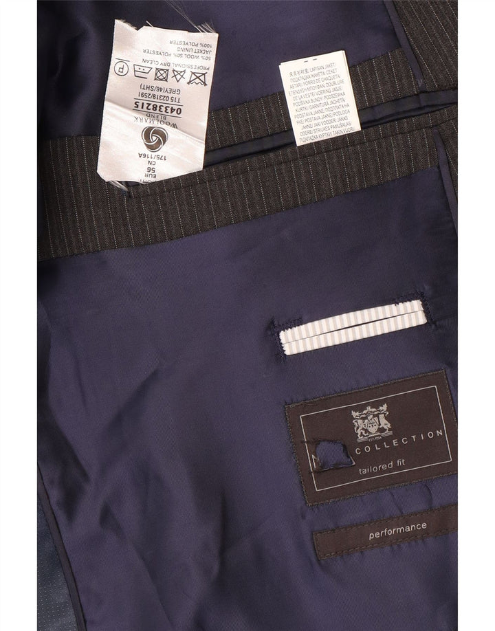 Marks & Spencer Ανδρικό κοντό μπουφάν με 2 κουμπιά σακάκι EU 56 3XL Grey Pinstripe