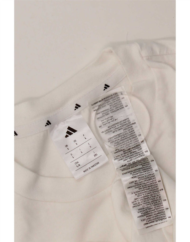 adidas Ανδρικό T-Shirt Τοπ Μεγάλο Λευκό Βαμβακερό