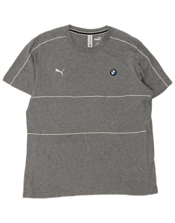 PUMA Mens Graphic T-Shirt Top Large Grey Cotton