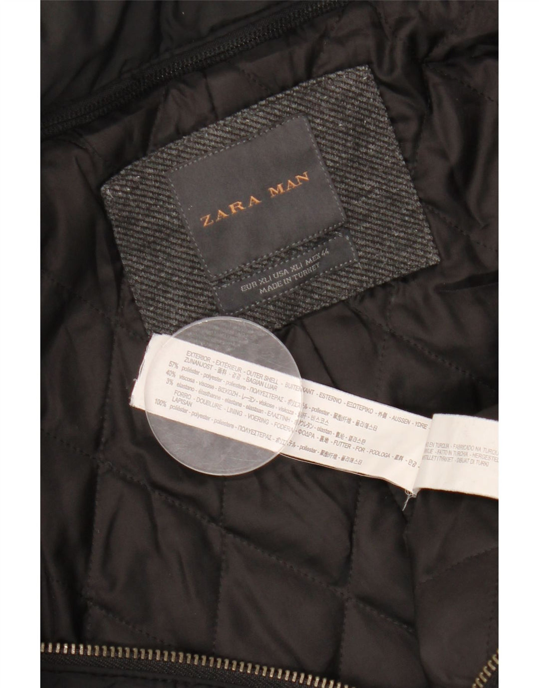 Ανδρικό παλτό ZARA UK 42 XL Γκρι Πολυεστέρας