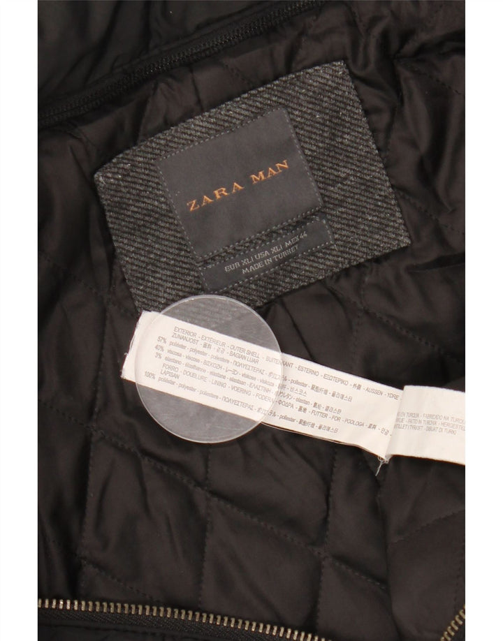 Ανδρικό παλτό ZARA UK 42 XL Γκρι Πολυεστέρας