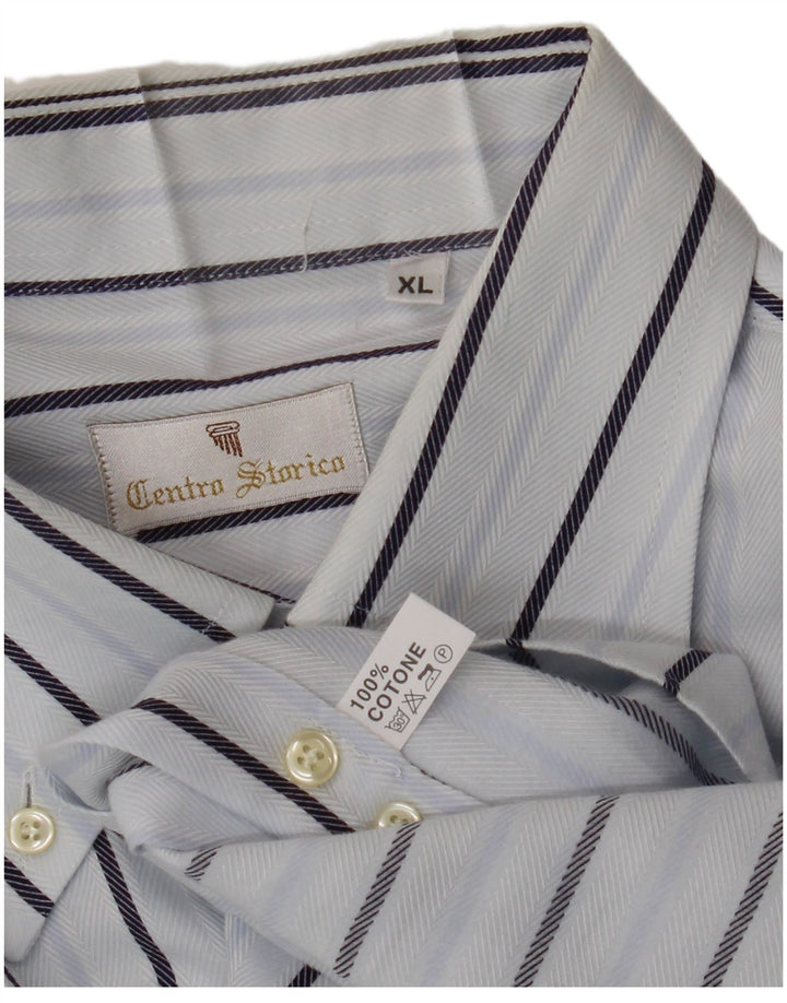 Ανδρικό πουκάμισο VINTAGE XL Λευκό βαμβακερό με ρίγες