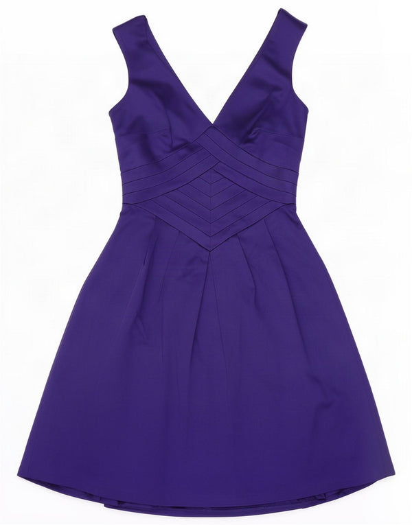 Warehouse γυναικείο αμάνικο φόρεμα Α-γραμμής UK 6 XS Purple Acetate