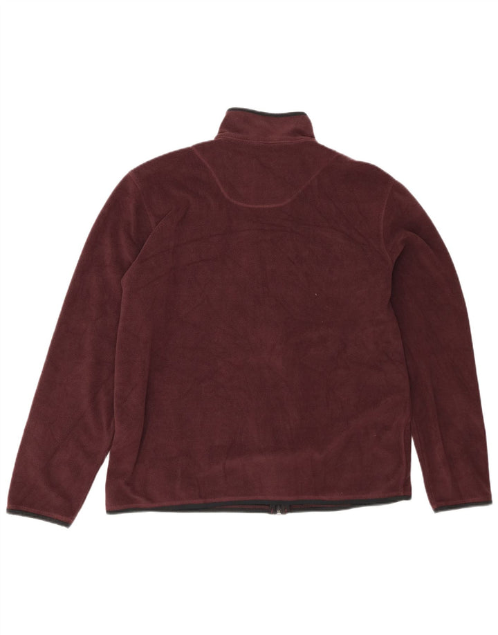 Marks & Spencer Ανδρικό Fleece Jacket UK 40 Large Burgundy Polyester