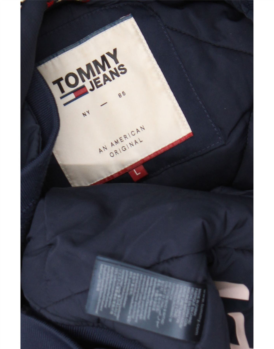 Tommy Hilfiger Ανδρικό μπουφάν με κουκούλα UK 40 Large Navy Blue Polyester