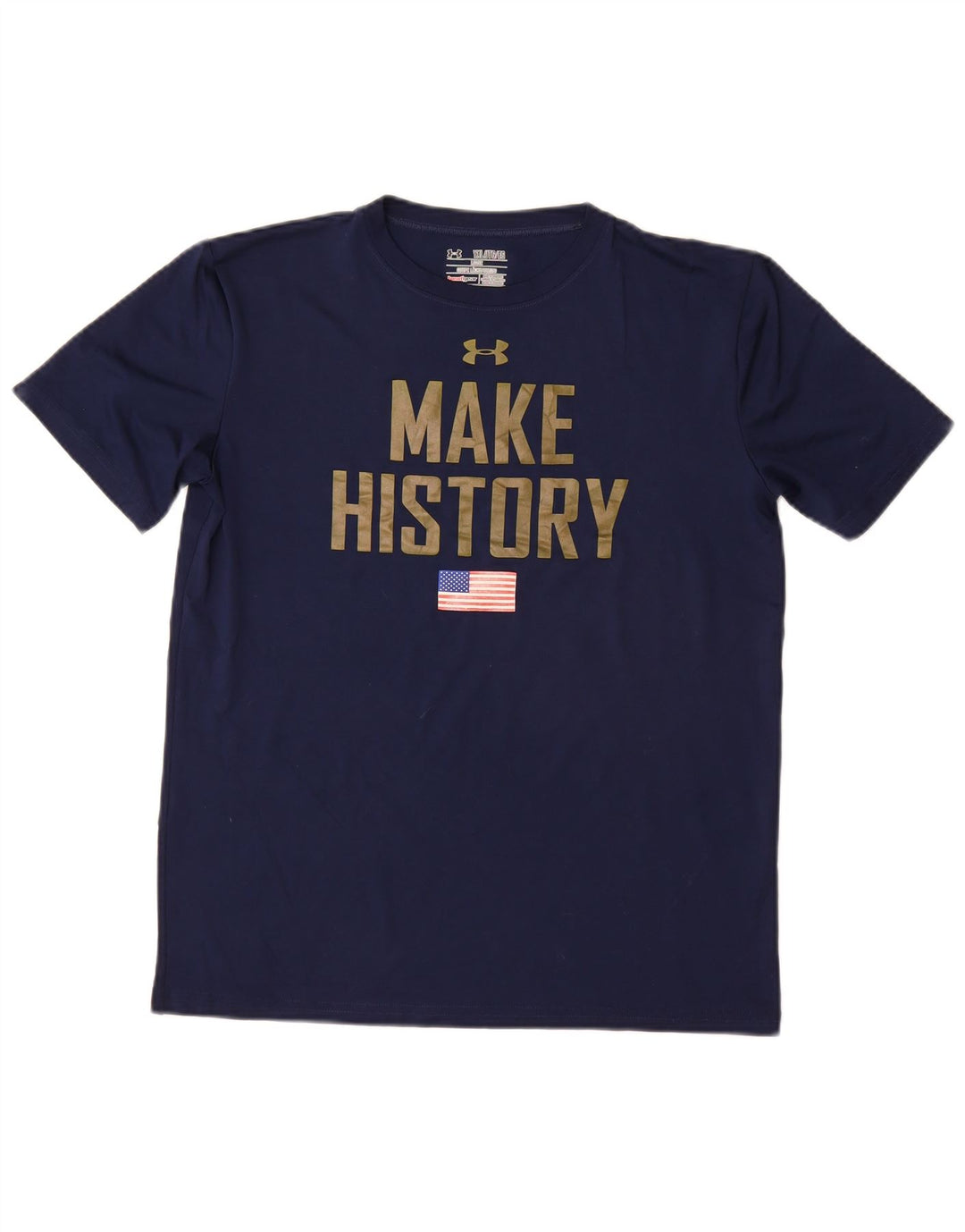 UNDER ARMOUR Boys φαρδύ γραφικό T-shirt 13-14 ετών XL Navy Blue