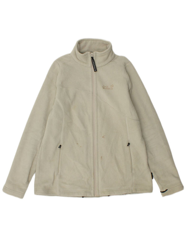 Jack Wolfskin Γυναικείο Μπουφάν με γραφικά Fleece UK 16 Large Off White Polyester