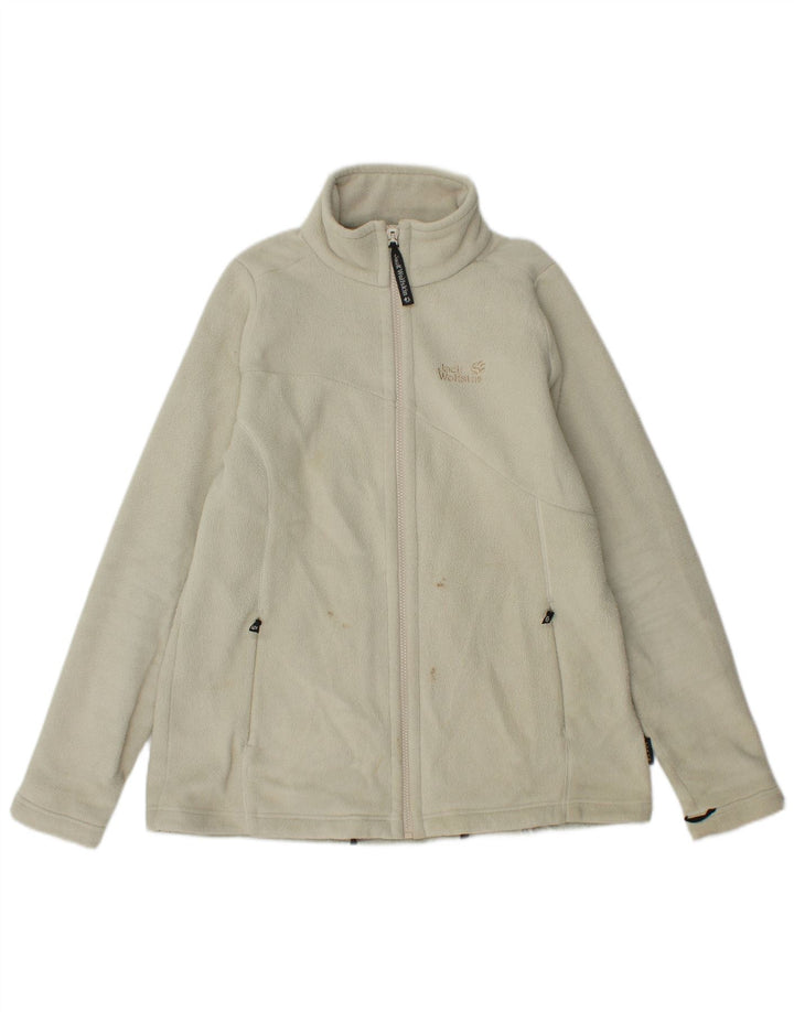 Jack Wolfskin Γυναικείο Μπουφάν με γραφικά Fleece UK 16 Large Off White Polyester