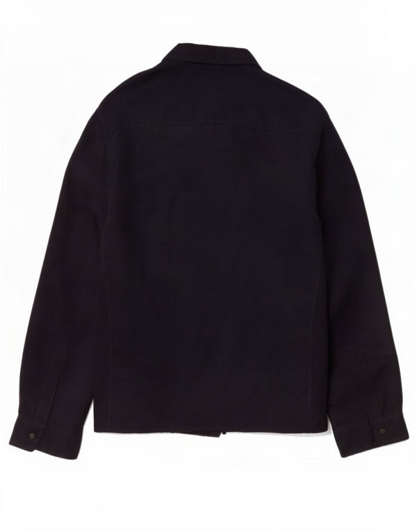 Zara Ανδρικό Slim Fit Bomber Jacket UK 38 Medium Navy Blue Polyester