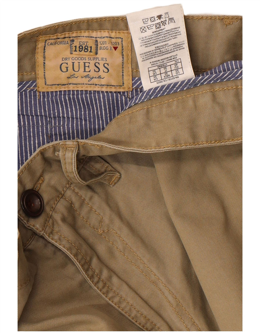 Ανδρικό σορτς Chino Guess W33 Βαμβακερό μεσαίο μπεζ