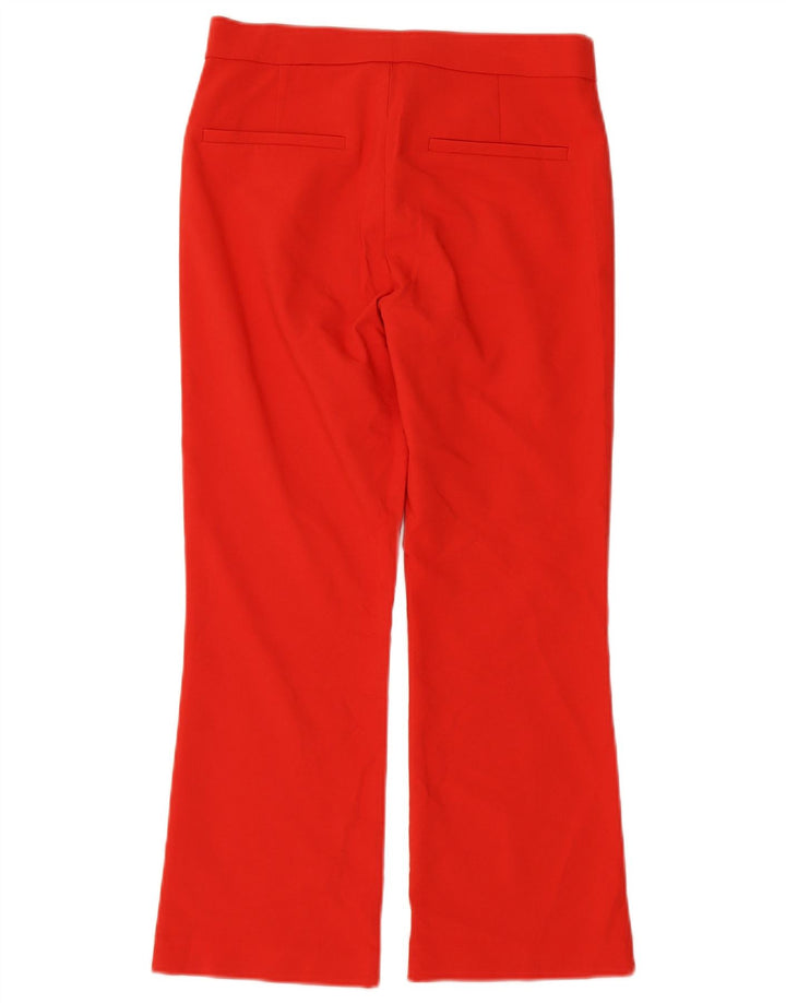 ZARA Womens Straight Cropped Trousers Medium W30 L25 Red Cotton