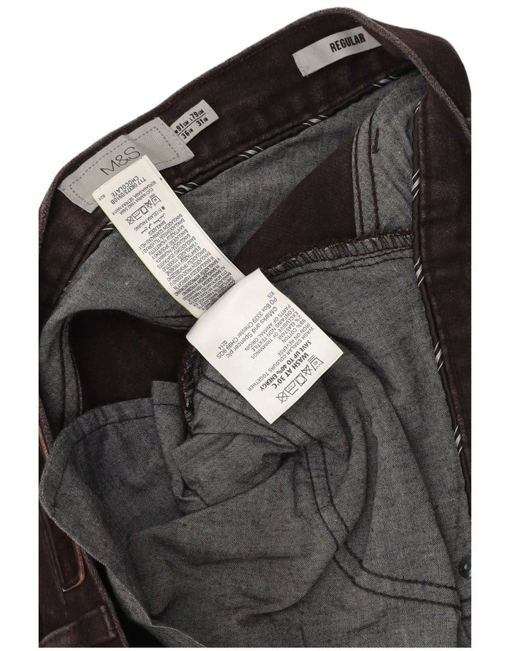 Ανδρικό καθημερινό παντελόνι Marks & Spencer W36 L31 Καφέ βαμβακερό