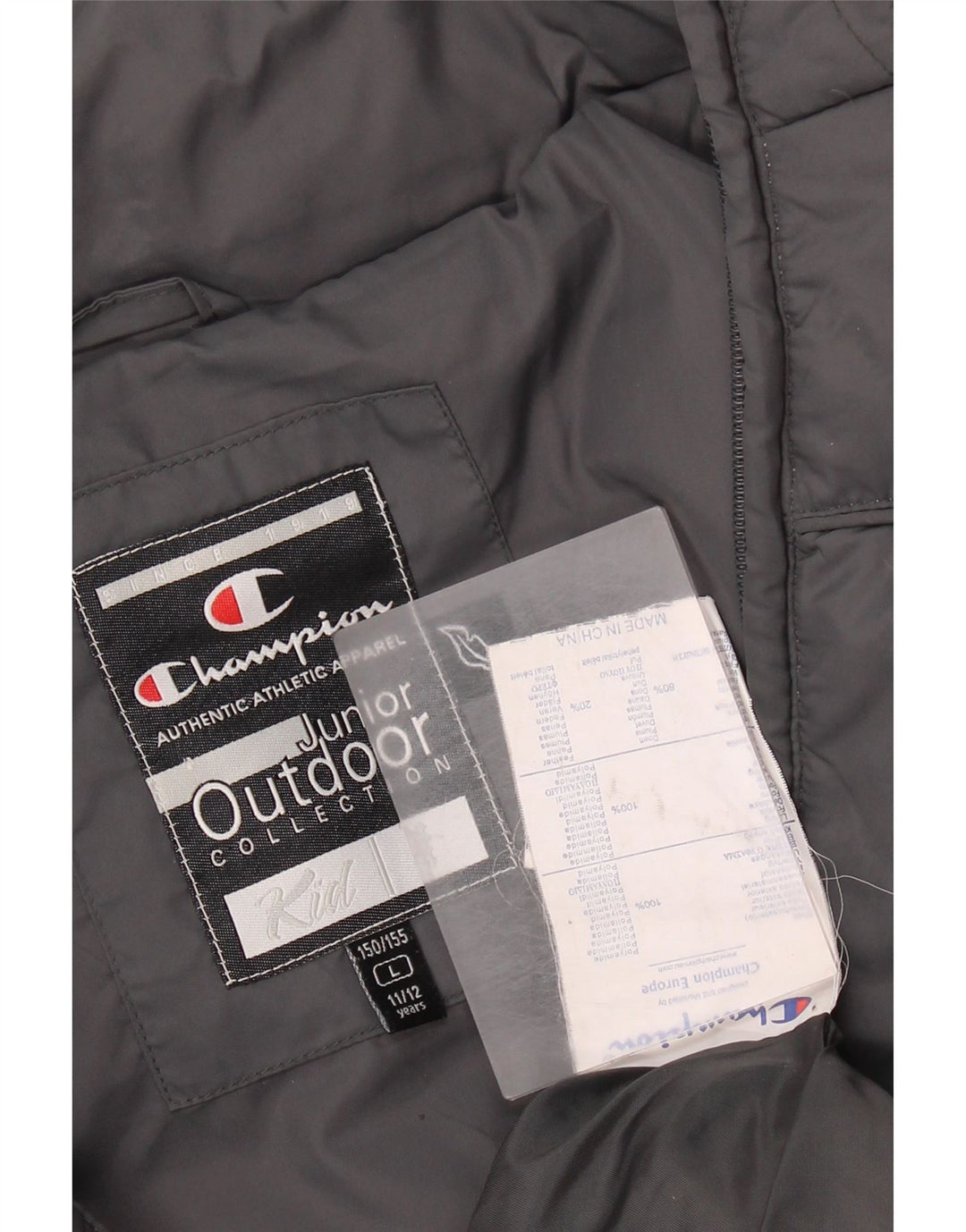 Champion Boys padded Jacket 11-12 Years Larg Grey Polyamide