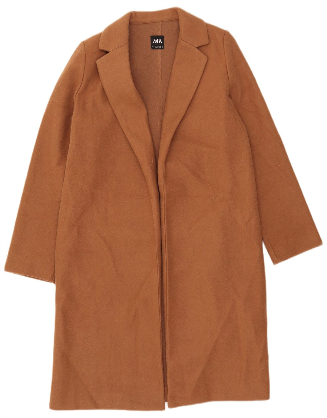 Zara Γυναικείο Ανοιχτό Παλτό UK 10 Small Brown Πολυεστέρας
