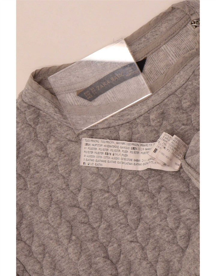 Zara Γυναικεία φούτερ μεγάλου μεγέθους Jumper UK 6 XS Γκρι Πολυεστέρας
