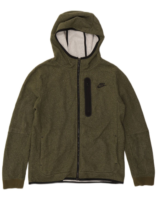 Nike Boys Zip Hoodie Sweater 13-14 Years XL Khaki Polyester