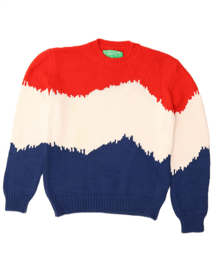 Γυναικείο πουλόβερ BENETTON Crew Neck Jumper UK 14 Medium πολύχρωμο