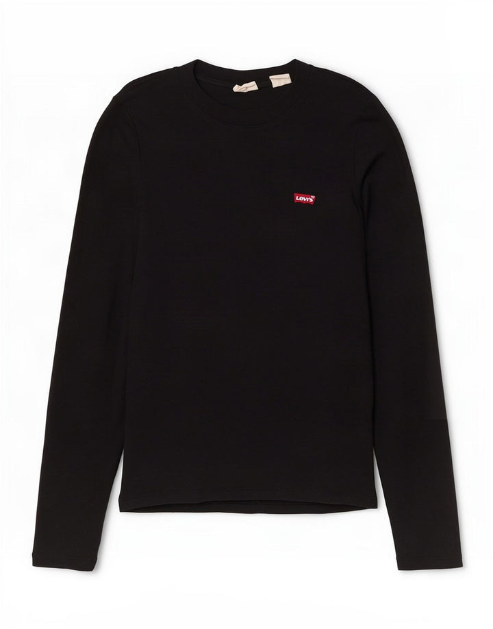 Γυναικείο τοπ Levi's μακρυμάνικο UK 10 Small μαύρο βαμβακερό