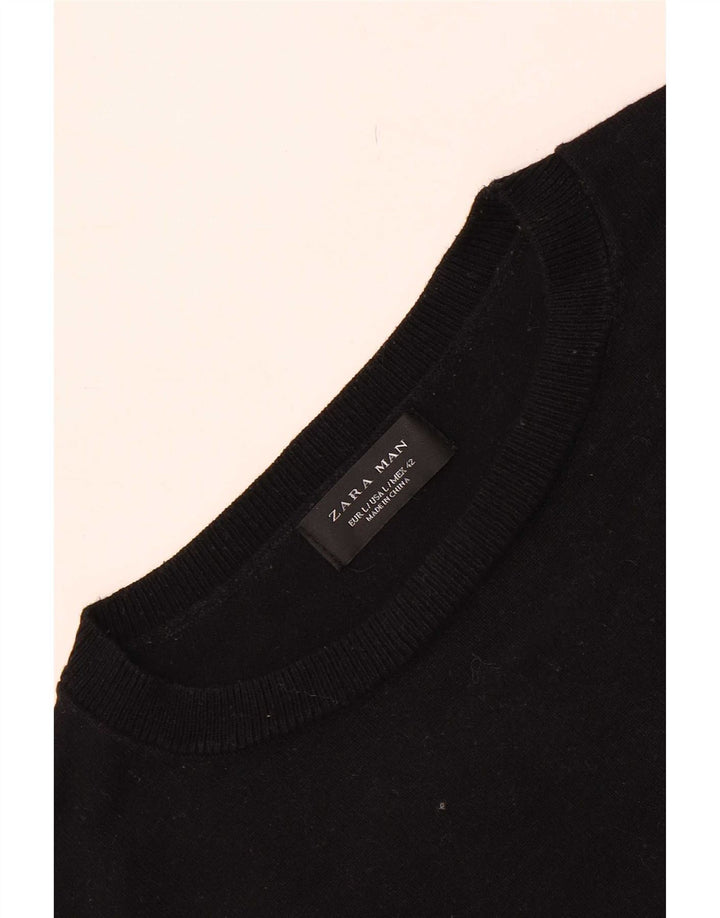 Ανδρικό πουλόβερ Zara Boat Neck Jumper Μεγάλο Μαύρο