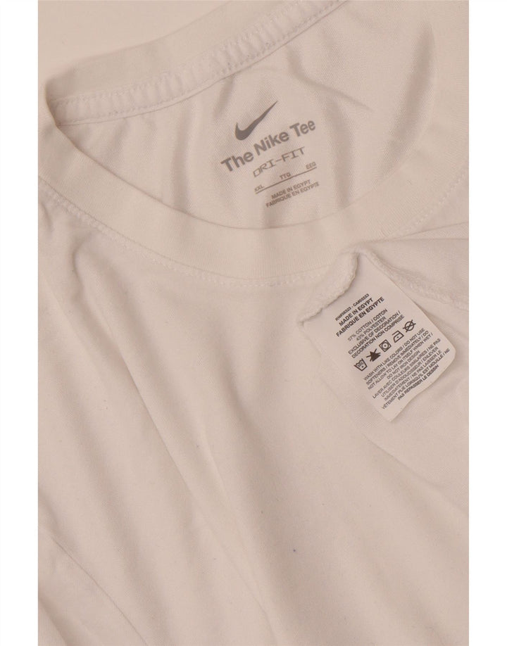 Ανδρικό T-shirt NIKE Dri Fit Top 2XL Λευκό βαμβακερό