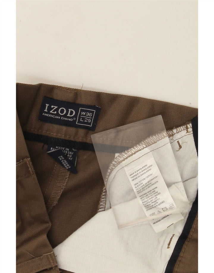 Ανδρικό ίσιο παντελόνι Chino IZOD W36 L29 Μπεζ βαμβακερό