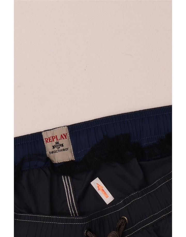 Replay Boys Swimming Short 11-12 Years Large Navy Blue Polyamide