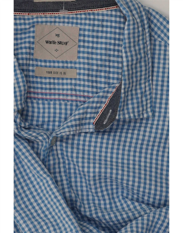 White Stuff Ανδρικό κοντομάνικο πουκάμισο XL Blue Gingham