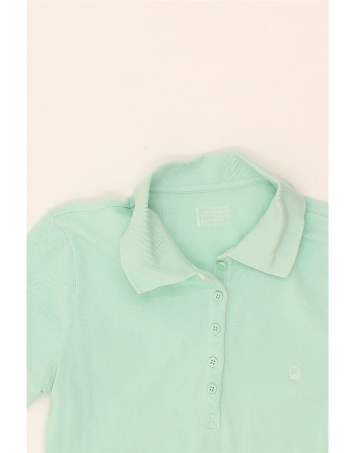 BENETTON Womens Polo Shirt UK 8 Small Turquoise Vintage Benetton and Second-Hand Benetton from Messina Hembry 