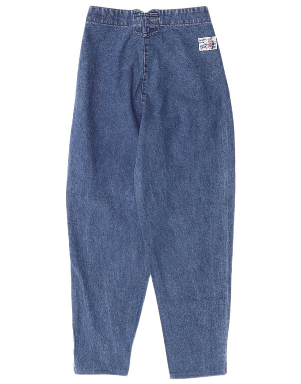 VINTAGE Womens High Waist Tapered Jeans W24 L26 Blue Cotton