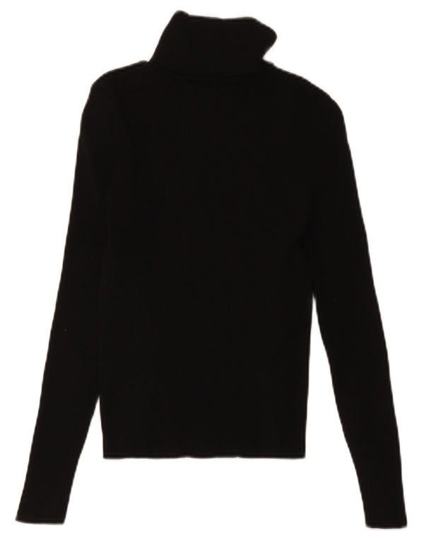 Zara Γυναικείο πουλόβερ με ρολό λαιμόκοψη UK 8 Small Black Polyamide
