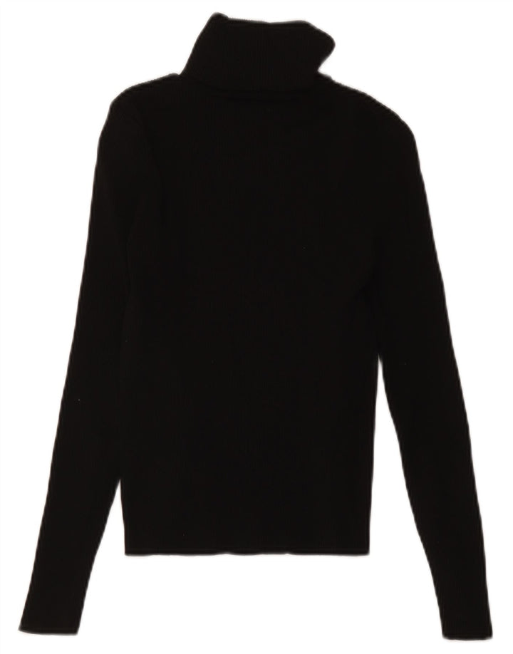 Zara Γυναικείο πουλόβερ με ρολό λαιμόκοψη UK 8 Small Black Polyamide