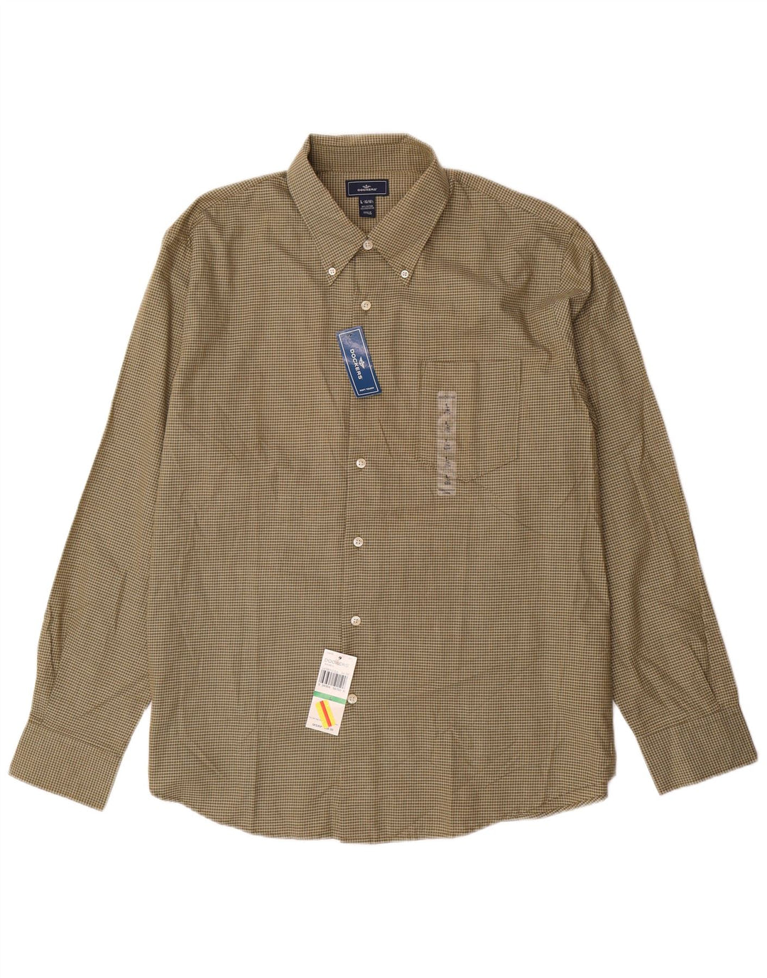 DOCKERS Ανδρικό πουκάμισο 16 1/2 Large Χακί Check Cotton