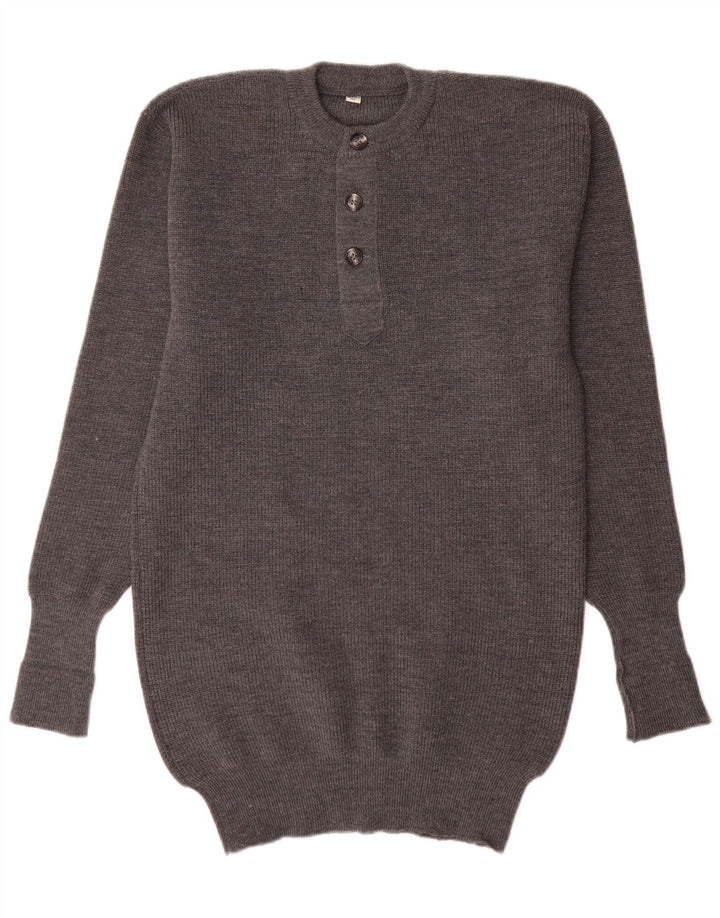 Vintage Ανδρικό πουλόβερ με λαιμόκοψη IT 52 Large Grey